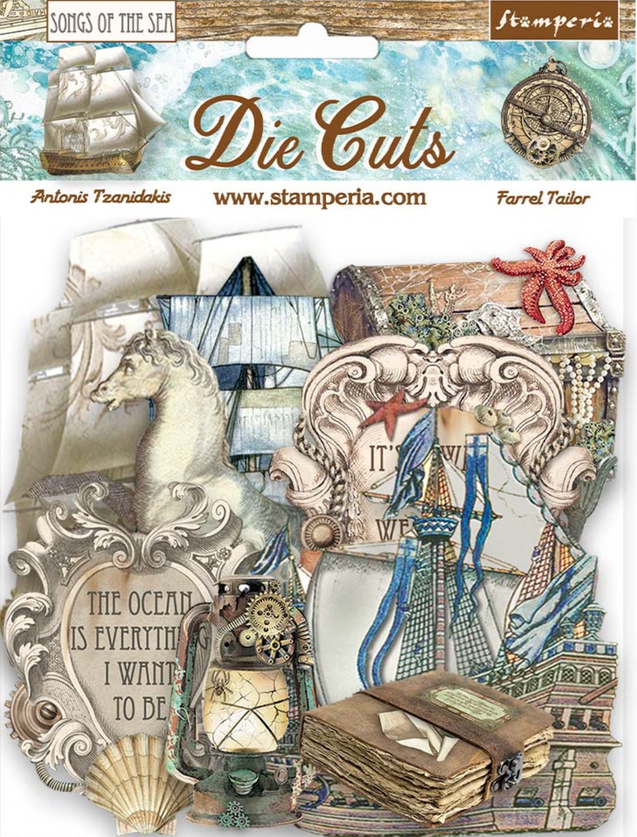 Stamperia Songs of the Sea Ship and Treasures Die Cuts
